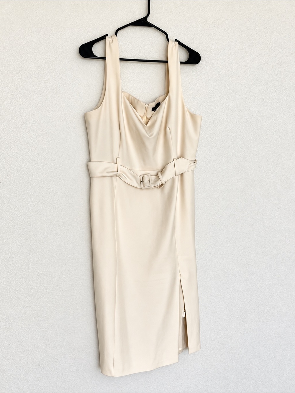 Banana Republic Cream Cowl Neck Midi Dress with Belt
